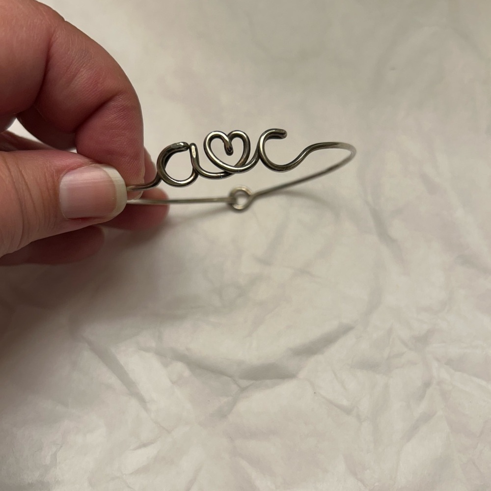 Silver Heart Initial Bracelet